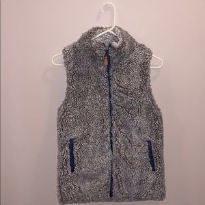 grey fuzzy simply southern vest